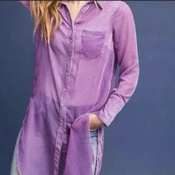Anthropologie Tops - Akemi + Kin Purple Velvet Duster XS